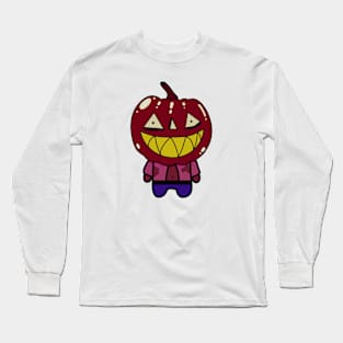 Red Zombie Pumpkin Man of Halloween Long Sleeve T-Shirt